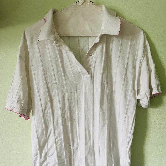 Women's White EP Pro Knit Top with Pink Accents - Picture 1 of 5